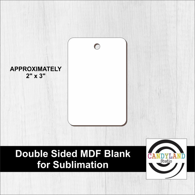 2x3 Rectangle Shape Double Sided MDF Blanks for Sublimation Key Rings Keychain Ornaments Luggage Tag Sublimation Vinyl image 1