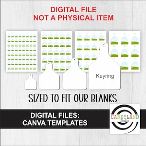 Cow Tag Earrings + Keychain Template for Canva DIGITAL FILE for MDF Sublimation Blanks