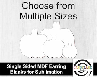 Pumpkin Dangle Earring Blanks | Choose from Multiple Sizes | Single Sided MDF | Sublimation DIY Fall Autumn October Halloween Jewelry