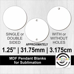 1.25&quot; Round Circle MDF Sublimation Blank for Necklace Pendants Jewelry Lanyards Badge Reel Making Supplies