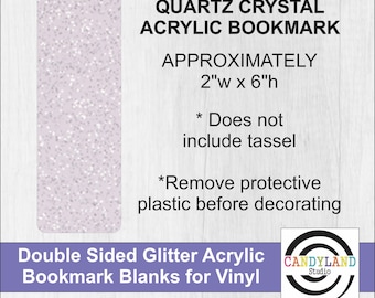 Crystal clear Quartz Glitter Acrylic Bookmark Blanks for Vinyl 2 X 6 