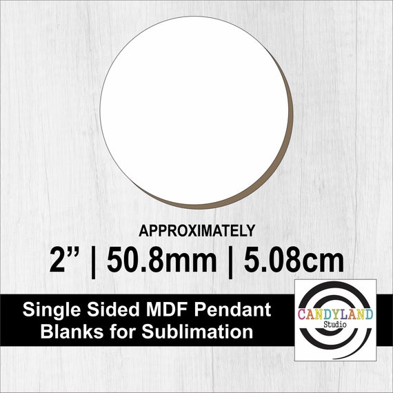 2 5.08 Cm 50.8 Mm Round Circle Necklace Pendants Single Sided MDF