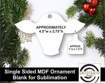 Cow Head with Tag Single Sided MDF Blanks for Sublimation Ornament Blank | Personalized Christmas Gift Idea