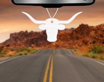 Longhorn Steer Texas Cow Head Cattle Skull Felt Shape 100% Polyester Air Fresheners Sublimation Blanks Car Freshener Car Charm