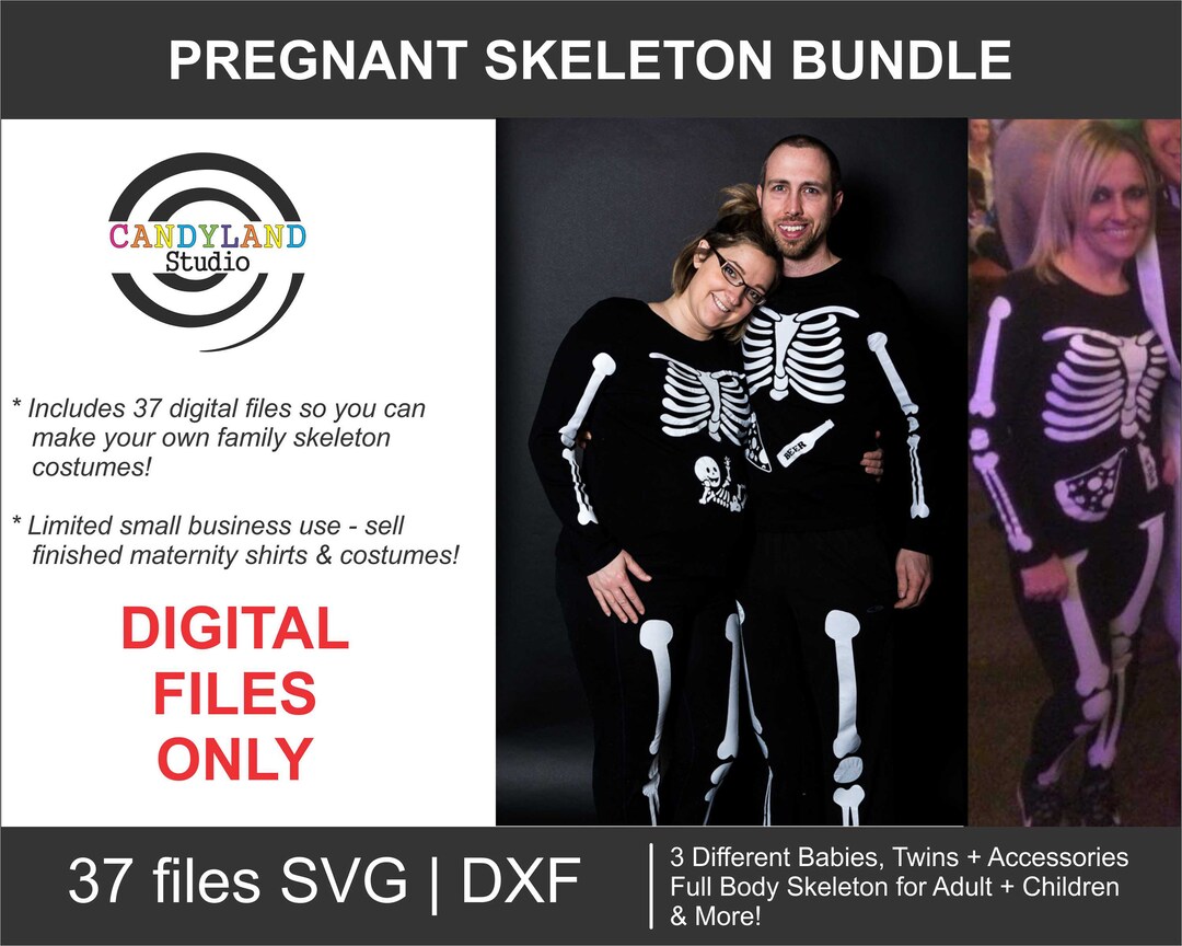 Pregnant Skeleton Digital File SVG Bundle for DIY Maternity Etsy