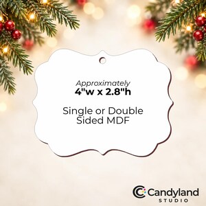 4x2.8 Benelux Sublimation Ornament Blanks | Single Double Sided MDF Christmas Ornament