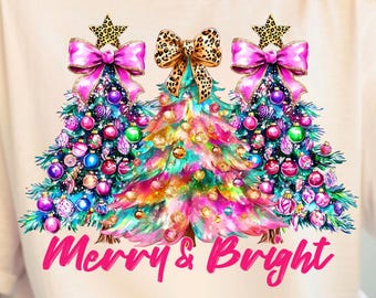 Coquette Christmas Tree PNG, Leopard Bow Brushstroke, Watercolor Tree (Digital Download)