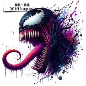 5 Venom Splash and Watercolor Png Sublimation | Antihero Movie Png | Anti Watercolor Design Png | Tshirt Design Png | Venom Digital Png