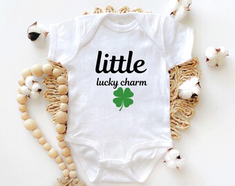 Lucky Charm Infant Bodysuit Baby Shower Gift St. Patrick's Day Outfit Cute Baby Clothes Newborn Essentials Shamrock Four Leaf Clover