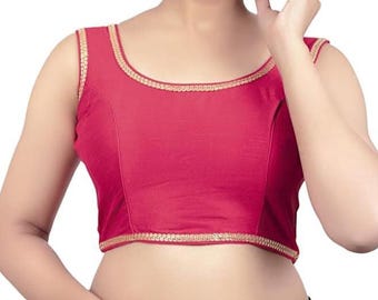 Red Silk Saree Blouse | Hand Embroidered Modern Blouse