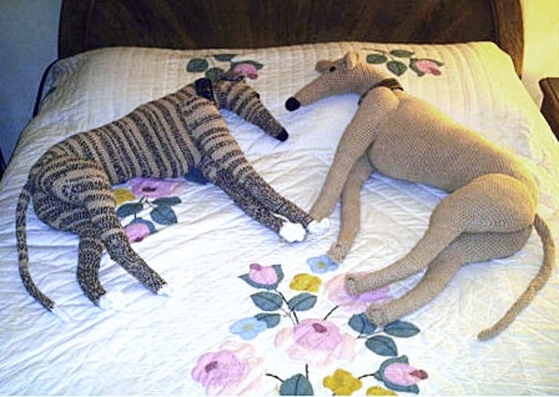 Aerie Design's Life-size Greyhound Crochet PDF PATTERN Whippet Dog Galgo Stuffed Animal INSTRUCTIONS image 3