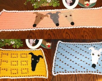 AerieDesigns Greyhound Table Runner and Placemats Table Set Crochet Pattern PDF Instructions