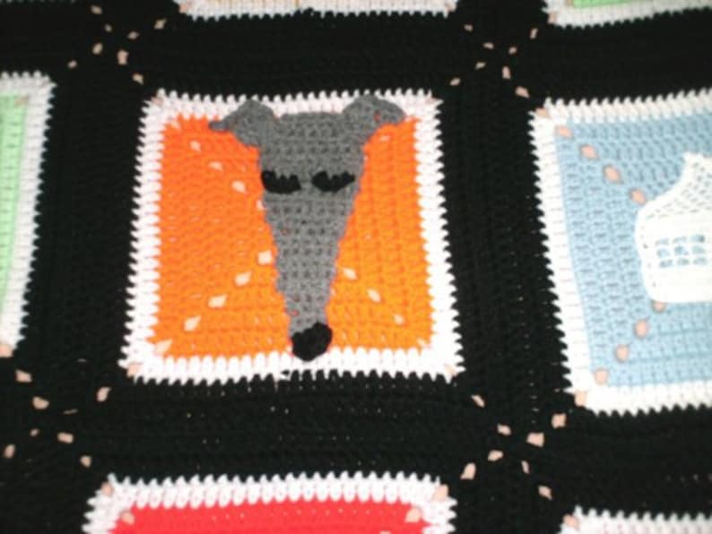 AerieDesigns Homes 4 Hounds Greyhound Dog Afghan PDF Crochet Pattern Instant Digital Download Instructions image 3