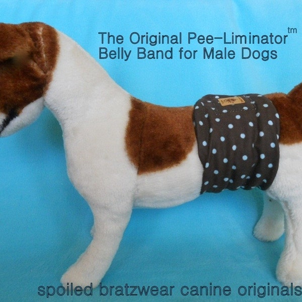 Hatz4brats' Male Dog Diaper.Belly Band. Original Pee Liminator Medium. Keeps dogs from marking