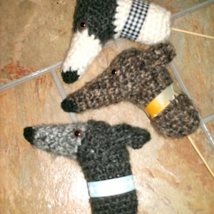 AerieDesigns Plant Pokes GREYHOUND Dog Ornaments PDF Crochet Pattern File Instructions image 1