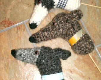 AerieDesigns Plant Pokes GREYHOUND Dog Ornaments PDF Crochet Pattern File Instructions