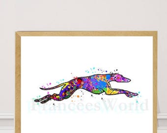 FranceesWorld Greyhound (Running) Art Watercolor Animal Art INSTANT DOWNLOAD Printable Digital Dog Art Home Decor Dog Lover dog print