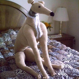 Aerie Design's Life-size Greyhound Crochet PDF PATTERN Whippet Dog Galgo Stuffed Animal INSTRUCTIONS image 2