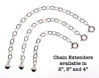 Necklace Extender, Extension Chain, Adjustable Length, Extra Large Links, Solid 925 Sterling Silver,  2  3 4 Inch, Add On to Your Necklace