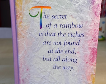 Vintage 80s CARLTON Cards RAINBOW Lined Journal Boxed