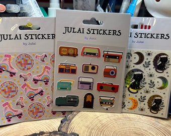 Julai STICKERS Lunar CAT Radio Waves DISCO Dkate