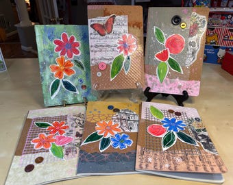 Handmade JOURNAL Blank pages inside Painted JUNK Photo ALBUM