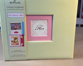 All about HER  Instant Scrapbook HALLMARK 20 decorated pages Photo Album BOXED Nip