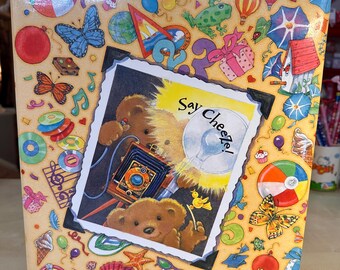 Vintage BEAR HALLMARK Photo Album SAY Cheese Teddybear Choose your Own