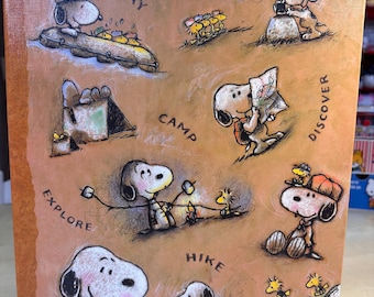 Vintage 2000 HALLMARK Stories Photo Album SNOOPY Camping 3-Ring