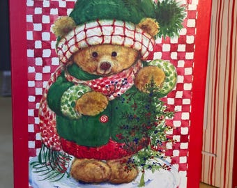 Vintage 90s HALLMARK Mary Hamilton BEAR Holiday Album CHRISTMAS Photos