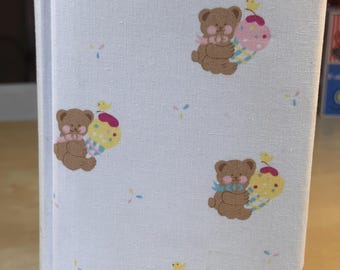 1980s Teddybear JOURNAL Vintage 80s Teddy BEAR Ice cream