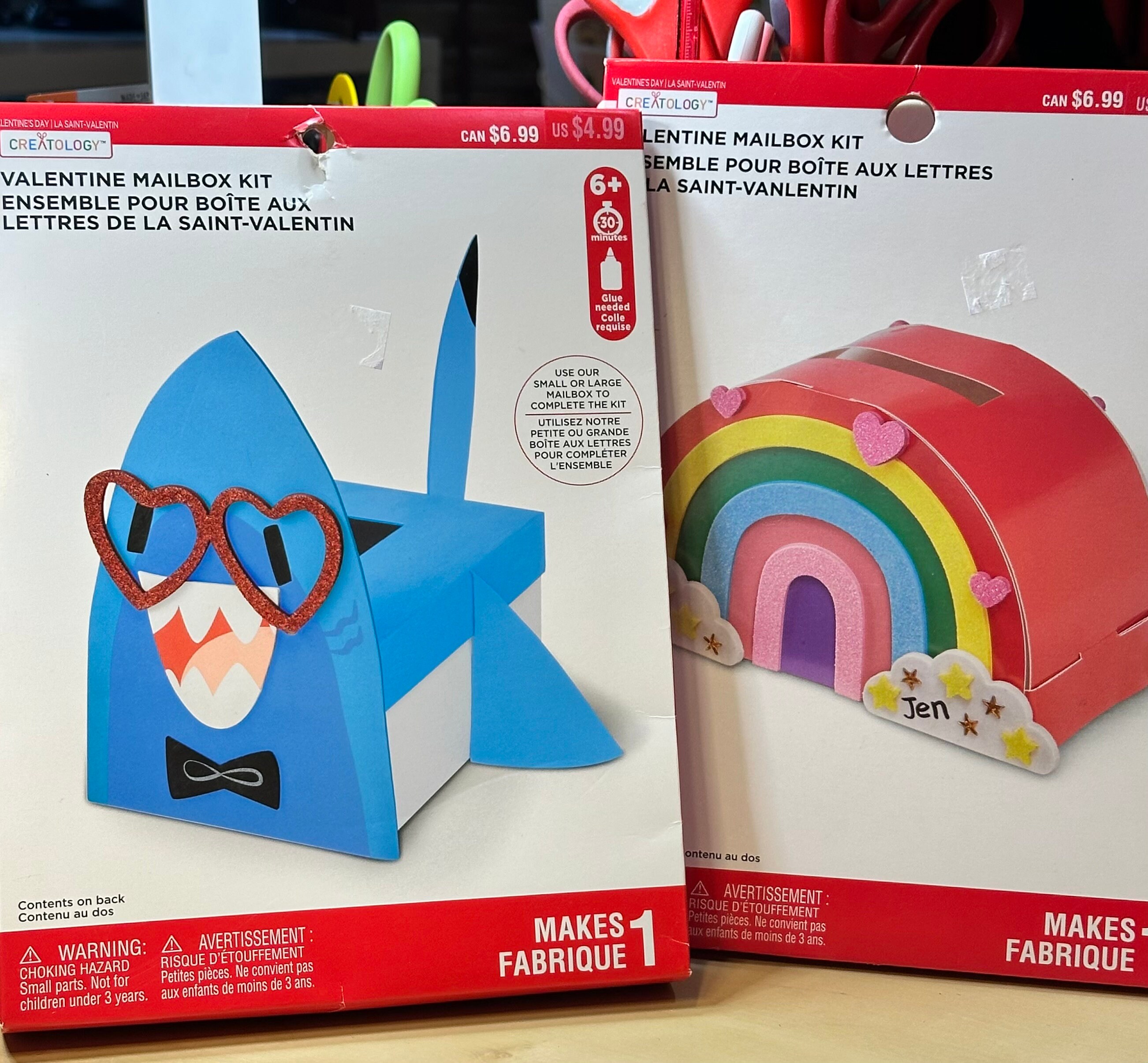 VALENTINE Mailbox Kit SCHOOL Rainbow Shark