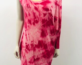 Tie-dyed 1-sleeve dress