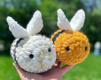 Peluche de abeja de ganchillo • Juguete de abejorro amigurumi, animal de peluche suave, decoración kawaii