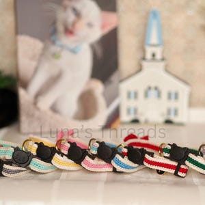 Soft Crochet Kitten Collar • Breakaway Safety Collar with Bell