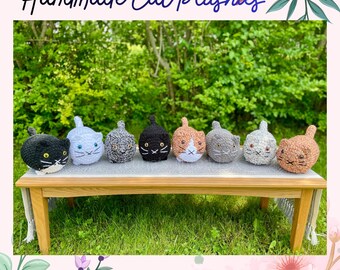 Gato de peluche de ganchillo hecho a mano • Gato de peluche amigurumi • Juguete suave personalizado inspirado en mascotas