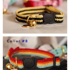Crochet Cat Collar with Bell • Lightweight Breakaway Kitten Accessory Bild 7