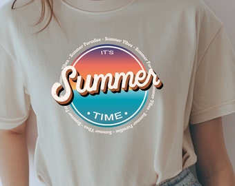 Sommer-Shirt Süßes Sommer-Shirt Hallo Sommer-Shirt Urlaubs-Shirt Camping Shirt Sommer Trendiges Sommer-Shirt Retro Sommer-Shirt Strand-Shirt