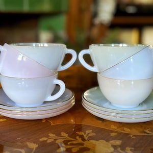 Colored French glass cups France, 1960s Vintage Arcopal Harlequin