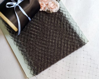 Dark Chocolate Brown Vintage Silk Millinery Veil, Made In France, Veiling, tulle, net, silk veil, hat trim
