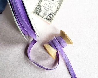 Lavender Rayon Vintage Velvet Ribbon, Millinery,  Sewing Trim, Dressmaking, Doll Making, purple, 3/8&quot; wide