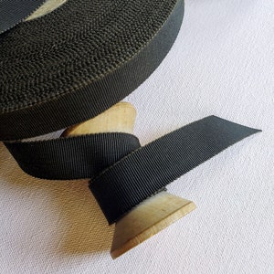 Khaki Green Vintage Petersham Grosgrain Ribbon, millinery, sewing, haberdashery, Cotton Rayon 5/8&quot; wide