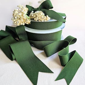 Olive Green Petersham Grosgrain Ribbon, Rayon, millinery, hat making, dress making, 2&quot; wide, 1&quot; wide
