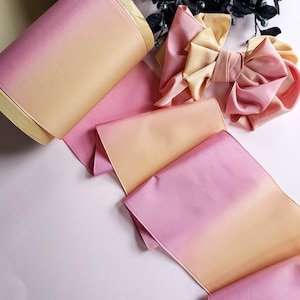 1+Y Vintage French Rayon Ribbon, Ombre Taffeta Ribbon, millinery, dressmaking, vintage trim, hat trim, wedding bridal, peach gold pink, 5&quot;