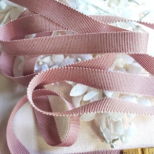 Petersham Grosgrain Ribbon, Rayon Ribbon, millinery, trim, bridal wedding,  1/2&quot; wide, 12 mm, antique mauve, Rose Pink