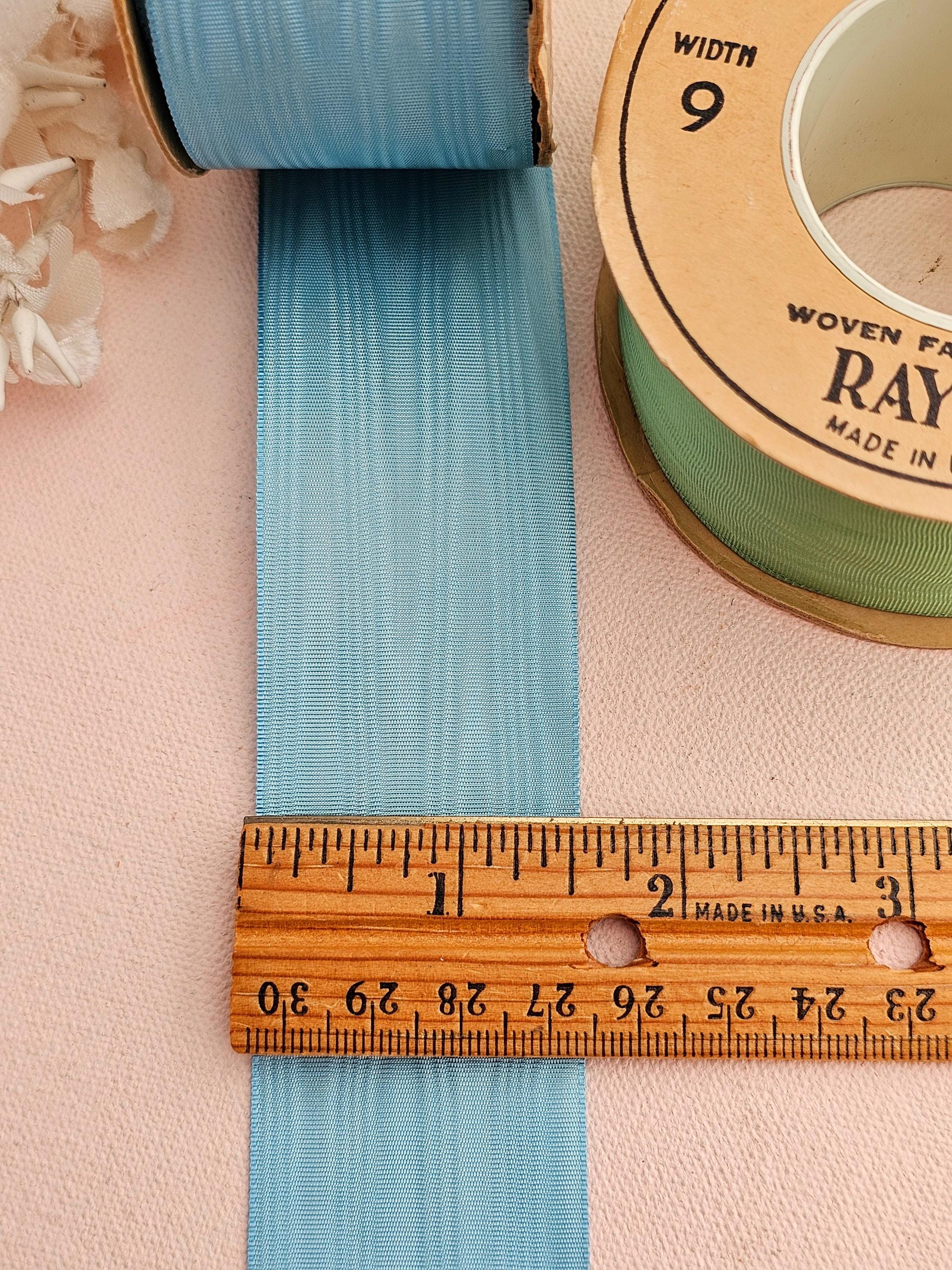 Moire Vintage Taffeta Ribbon in French Blue or Pastel Green, Millinery ...