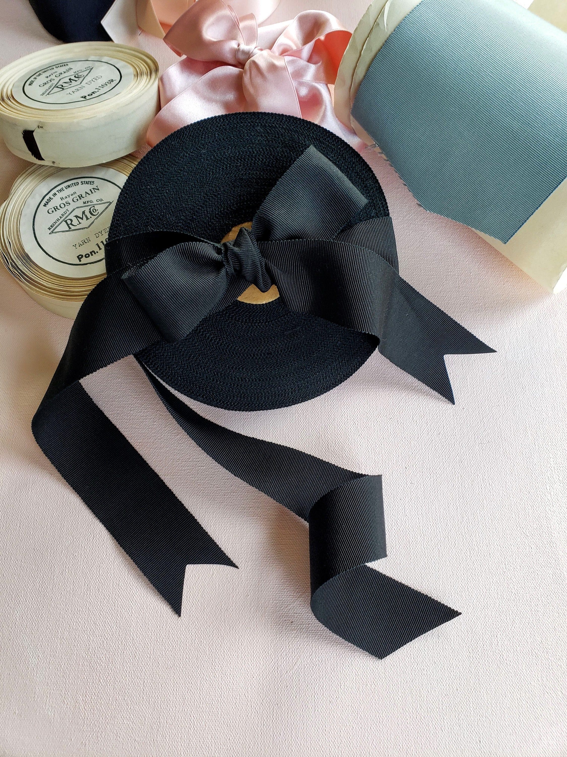  Maclemon 3/8 Inch x 100yds Black Grosgrain Ribbon Black Ribbon  for Gift Wrapping Very Suitable for Weddings Decoration Bouquet Arts Craft  Sewing Hair Bow Invitation