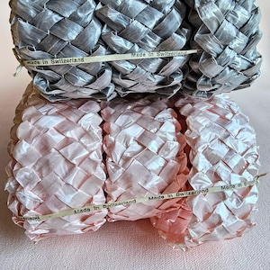 Pastel Pink Vintage Cello Straw Braid, Swiss Millinery trim, hat making, sewing, 1.5" wide