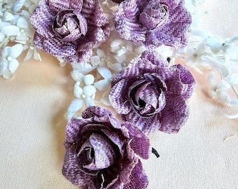 Vintage Strohblumen,Dusty Lavender, Stoffblumen Strohblumen, Hutmacherzubehör, Hutmacher Fensterschmuck