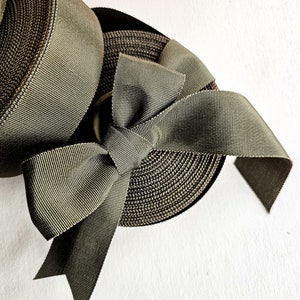 Vintage Grosgrain Ribbon, Rayon Cotton, Petersham Grosgrain, millinery, haberdashery, hat bands, light brown 1.5&quot;